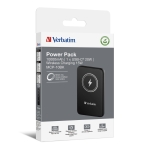 Външна батерия Verbatim MCP-10BK Power Pack 10000 mAh with UBS-C PD 20W / Magnetic Wireless Charging 15W Black