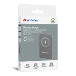Външна батерия Verbatim MCP-5GY Power Pack 5000 mAh with UBS-C PD 20W / Magnetic Wireless Charging 15W Grey