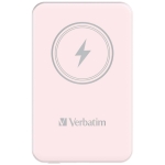 Външна батерия Verbatim MCP-5PK Power Pack 5000 mAh with UBS-C PD 20W / Magnetic Wireless Charging 15W Pink