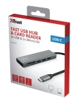 USB хъб TRUST Halyx Fast USB-C Hub & Card Reader