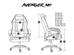 Стол Fury Gaming Chair Avenger M+ Black-White