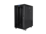 Комуникационен шкаф Lanberg rack cabinet 19" free-standing 22U/800x1000 (flat pack) with mesh door lcd black v2
