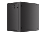 Комуникационен шкаф Lanberg rack cabinet 19" wall-mount 12U/600x450 with perforated door black (flat pack)