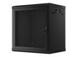 Комуникационен шкаф Lanberg rack cabinet 19" wall-mount 12U/600x450 with perforated door black (flat pack)