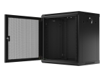Комуникационен шкаф Lanberg rack cabinet 19" wall-mount 12U/600x450 with perforated door black (flat pack)