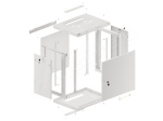 Комуникационен шкаф Lanberg rack cabinet 19" wall-mount 12U/600x450 for self-assembly with metal door grey (flat pack)