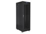 Комуникационен шкаф Lanberg rack cabinet 19" free-standing 27U/800x1200 (flat pack) with mesh door lcd black