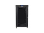 Комуникационен шкаф Lanberg rack cabinet 19" free-standing 22U/800x800 (flat pack) with glass door lcd black v2