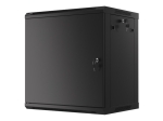 Комуникационен шкаф Lanberg rack cabinet 19" wall-mount 12U/600x450 for self-assembly with metal door black (flat pack)