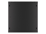 Комуникационен шкаф Lanberg rack cabinet 19" wall-mount 12U/600x450 for self-assembly with metal door black (flat pack)