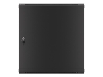 Комуникационен шкаф Lanberg rack cabinet 19" wall-mount 12U/600x450 for self-assembly with metal door black (flat pack)