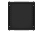 Комуникационен шкаф Lanberg rack cabinet 19" wall-mount 12U/600x450 for self-assembly with metal door black (flat pack)