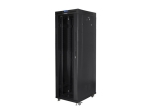 Комуникационен шкаф Lanberg rack cabinet 19" free-standing 42U/800x800 (flat pack) with glass door lcd black v2