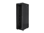 Комуникационен шкаф Lanberg rack cabinet 19" free-standing 42U/800x1200 (flat pack) with glass door lcd black v2