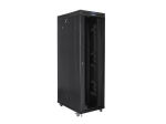 Комуникационен шкаф Lanberg rack cabinet 19" free-standing 42U/800x1200 (flat pack) with glass door lcd black v2