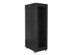 Комуникационен шкаф Lanberg rack cabinet 19" free-standing 42U/800x1000 (flat pack) with mesh door black