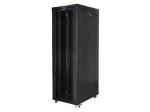 Комуникационен шкаф Lanberg rack cabinet 19" free-standing 42U/800x1000 (flat pack) with glass door lcd black v2