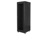 Комуникационен шкаф Lanberg rack cabinet 19" free-standing 42U/600x800 (flat pack) with mesh door black