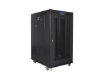 Комуникационен шкаф Lanberg rack cabinet 19" free-standing 22U/800x1000 (flat pack) with mesh door lcd black v2