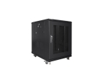 Комуникационен шкаф Lanberg rack cabinet 19" free-standing 15U/600x800 (flat pack) with mesh door black