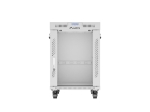 Комуникационен шкаф Lanberg rack cabinet 19" free-standing 15U/600x800 (flat pack) with glass door lcd grey v2