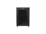 Комуникационен шкаф Lanberg rack cabinet 19" free-standing 15U/600x800 (flat pack) with glass door lcd black v2