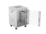 Комуникационен шкаф Lanberg rack cabinet 19" free-standing 15U/600x600 (flat pack) with glass door lcd grey v2