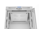 Комуникационен шкаф Lanberg rack cabinet 19" free-standing 15U/600x600 (flat pack) with glass door lcd grey v2