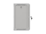 Комуникационен шкаф Lanberg rack cabinet 10" wall-mount 9U/300x300 (flat pack) with glass door grey