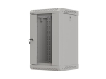 Комуникационен шкаф Lanberg rack cabinet 10" wall-mount 9U/300x300 (flat pack) with glass door grey
