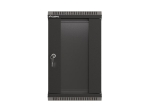 Комуникационен шкаф Lanberg rack cabinet 10" wall-mount 9U/300x300 (flat pack) with glass door black