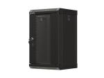 Комуникационен шкаф Lanberg rack cabinet 10" wall-mount 9U/300x300 (flat pack) with glass door black