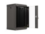 Комуникационен шкаф Lanberg rack cabinet 10" wall-mount 9U/300x300 (flat pack) with glass door black