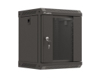 Комуникационен шкаф Lanberg rack cabinet 10" wall-mount 6U/300x300 (flat pack) with glass door black