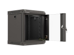 Комуникационен шкаф Lanberg rack cabinet 10" wall-mount 6U/300x300 (flat pack) with glass door black