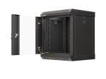 Комуникационен шкаф Lanberg rack cabinet 10" wall-mount 6U/300x300 (flat pack) with glass door black