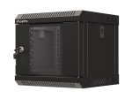 Комуникационен шкаф Lanberg rack cabinet 10" wall-mount 4U/300x300 (flat pack) with glass door black