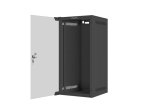 Комуникационен шкаф Lanberg rack cabinet 10" wall-mount 12U/280x310 (flat pack) with glass door black