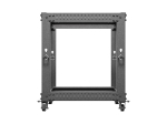 Комуникационен шкаф Lanberg open rack 19" 12U 600x600-1100 adjustable black