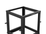Комуникационен шкаф Lanberg open rack 19" 12U 600x600-1100 adjustable black