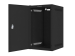 Комуникационен шкаф Lanberg rack cabinet 10" wall-mount 9U / 280x310 self-assembly flat pack with metal door, black