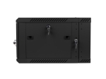 Комуникационен шкаф Lanberg rack cabinet 19" double-section wall-mount 6U / 600x600 for self-assembly (flat pack), black