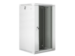 Комуникационен шкаф Lanberg rack cabinet 19" wall-mount 22U / 600x600 for self-assembly (flat pack), grey