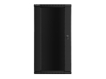 Комуникационен шкаф Lanberg rack cabinet 19" wall-mount 27U / 600x450 for self-assembly (flat pack), black