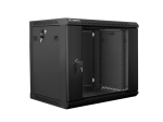 Комуникационен шкаф Lanberg rack cabinet 19" wall-mount 9U / 600x450 for self-assembly (flat pack), black
