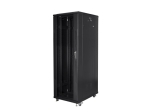 Комуникационен шкаф Lanberg rack cabinet 19" free-standing 47U / 800x800 self-assembly flat pack, black