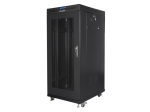 Комуникационен шкаф Lanberg rack cabinet 19" free-standing 27U / 600x800 self-assembly flat pack with mesh door LCD, black