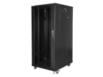 Комуникационен шкаф Lanberg rack cabinet 19" free-standing 27U / 600x800 self-assembly flat pack, black