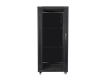 Комуникационен шкаф Lanberg rack cabinet 19" free-standing 27U / 600x800 self-assembly flat pack, black