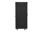 Комуникационен шкаф Lanberg rack cabinet 19" free-standing 27U / 600x600 self-assembly flat pack with glass door LCD, black